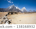 Everest base camp trekking path in Dingboche area, Nepal 138168932