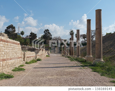 Colonnaded corridors remaining in the Roman ruins of Alexandria Colonnaded corridors remaining in the Roman ruins of Alexandria 138169145