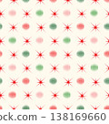 Holiday baubles seamless pattern. Christmas icon ornament. Halftone balls and stars noel festive decor 138169660