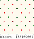 Holiday baubles seamless pattern. Christmas icon ornament. Halftone balls and stars noel festive decor 138169661