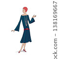 Cocktail party beautiful young woman. flapper girl in 1920s style, fashion dress Elegant and modern design, ideal for fashion 138169667
