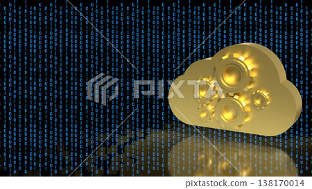 Cloud Computing Data Technology with Gear System Concept 3d render. 138170014