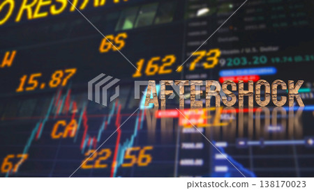 Aftershock Impact On Financial Market Background 3d render. Aftershock Impact On Financial Market Background 3d render. 138170023