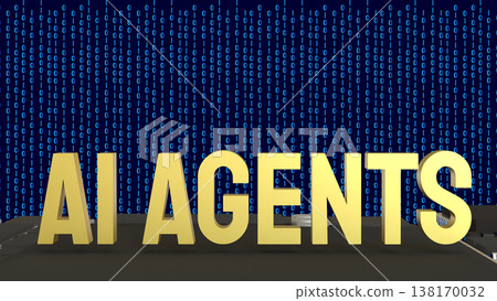 AI Agents Microchip Concept On Futuristic Circuit Board Technology Background 3d render. 138170032