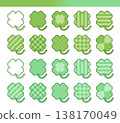 A set of two-color clovers with various patterns. 138170049