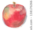 A hand-painted apple using transparent watercolors. 138170266