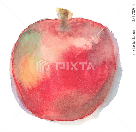 用透明水彩顏料手繪的蘋果。 138170266