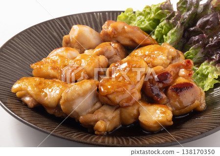 Young chicken thigh meat, teriyaki style Young chicken thigh meat, teriyaki style 138170350