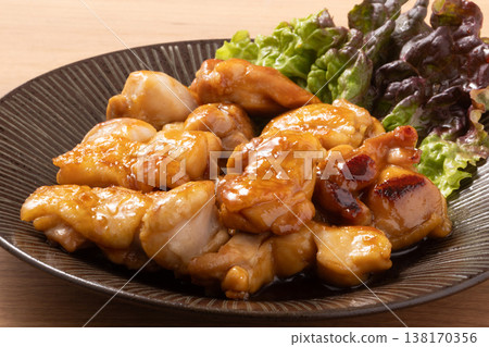 Young chicken thigh meat, teriyaki style 138170356