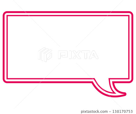 簡單彩色線條對話泡泡矩形 138170753