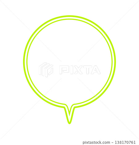 Simple colored line speech bubble, round downward Simple colored line speech bubble, round downward 138170761
