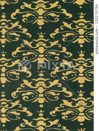 Dark green with gold decorative patterns - Yamato-e style Japanese texture material Dark green with gold decorative patterns - Yamato-e style Japanese texture material 138170784