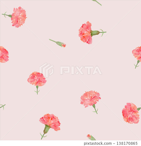 Carnation seamless pattern 138170865