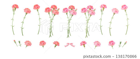 Carnation clip art set Carnation clip art set 138170866