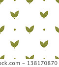 Green leaves, simple ornament. Seamless pattern in flat style. Watercolor, pastel. Design element for products, prints, textiles, wallpapers printing 138170870