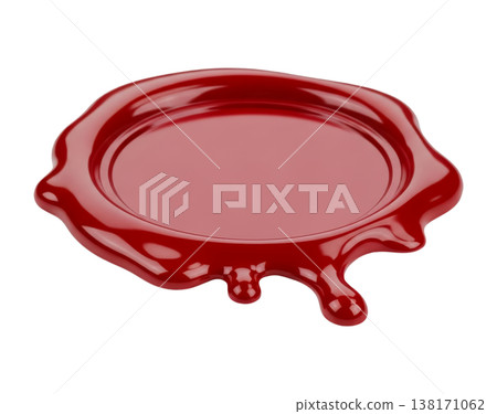 Red wax seal blob isolated on transparent background 138171062