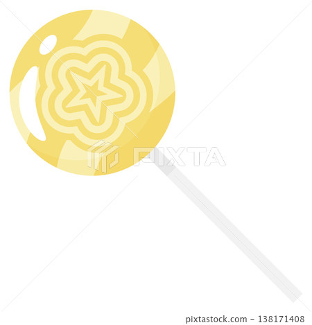 Sweet Yellow Flower Lollipop Vector Illustration in Flat Style Sweet Yellow Flower Lollipop Vector Illustration in Flat Style 138171408