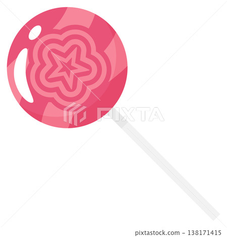Pink Lollipop with Star Pattern Vector Illustration Pink Lollipop with Star Pattern Vector Illustration 138171415