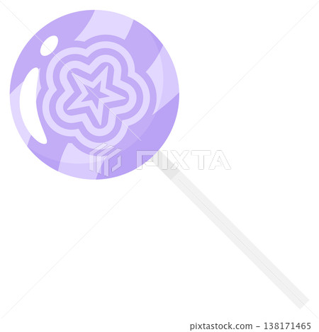 Sweet Purple Flower Lollipop Vector Illustration in Flat Style Sweet Purple Flower Lollipop Vector Illustration in Flat Style 138171465