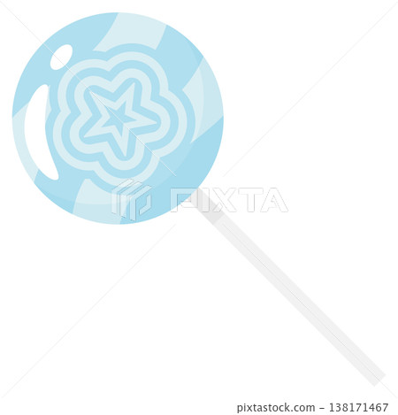 Sweet Light Blue Flower Lollipop Vector Illustration in Flat Style Sweet Light Blue Flower Lollipop Vector Illustration in Flat Style 138171467