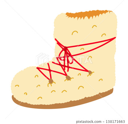 Cream lace-up textured moon boot women flat pair. Quilted surface with side lacing for winter stroll, cold weather. 138171663