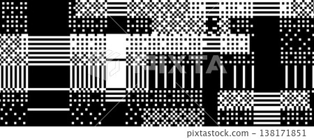 Black and white dither pattern wallpaper. Glitched pixel grunge texture. Retro bitmap distressed video game backdrop. 8 bit abstract glitch distorted background. Vector rippled pixelated screen Black and white dither pattern wallpaper. Glitched pixel grunge texture. Retro bitmap distressed video game backdrop. 8 bit abstract glitch distorted background. Vector rippled pixelated screen 138171851
