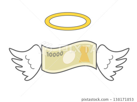A simple illustration of a flying banknote. 138171853
