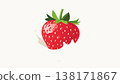 Fresh strawberry icon with milk splash flat style smooth edges vibrant red fruit centered minimal 138171867