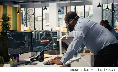 Trader frightened by security alert on PC after hacker uses exploit to penetrate systems. Brokerage company worker responds to cyberattack, protecting client account from unauthorized access Trader frightened by security alert on PC after hacker uses exploit to penetrate systems. Brokerage company worker responds to cyberattack, protecting client account from unauthorized access 138172034