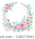 Pastel floral frame transparent background  138173043