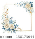 Pastel floral frame transparent background  138173044