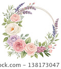 Pastel floral frame transparent background  138173047