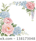 Pastel floral frame transparent background  138173048