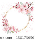 Pastel floral frame transparent background  138173050