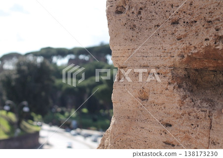 Ancient Weathered Stone Walls In Rome 138173230