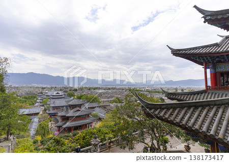 Panoramic view of traditional house of the old town Lijiang, China. Dayan, commonly called the Old Town of Lijiang. Look from Lion Hill. Panoramic view of traditional house of the old town Lijiang, China. Dayan, commonly called the Old Town of Lijiang. Look from Lion Hill. 138173417