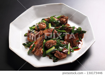 Stir-fried chives and liver (Liver and chives stir-fry) Chinese cuisine Plating Stir-fried chives and liver (Liver and chives stir-fry) Chinese cuisine Plating 138173446