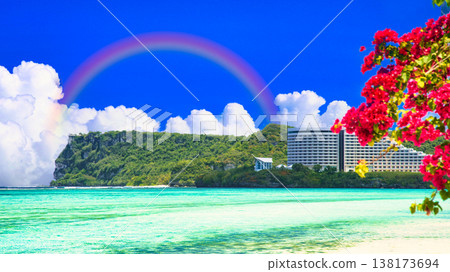 關島杜夢灣美麗的珊瑚礁。 138173694