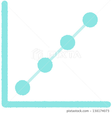 Simple line graph icon, rising, mint green. Simple line graph icon, rising, mint green. 138174073