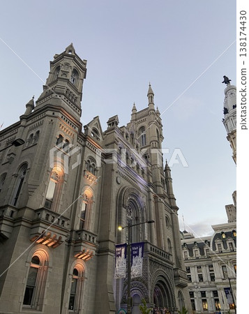 A sunset view overlooking St. Peter and Paul Cathedral in Philadelphia. 138174430