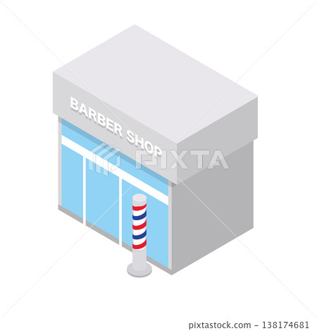 理髮店建築插圖 理髮店建築插圖 138174681