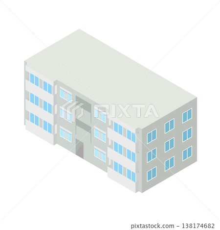 Illustration of a housing complex building Illustration of a housing complex building 138174682