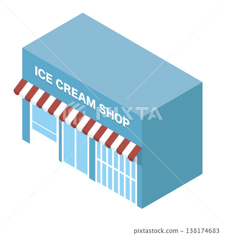 Ice cream shop building illustration Ice cream shop building illustration 138174683