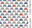 A retro-style Mount Fuji with a slightly misaligned print (seamless design) 138174874