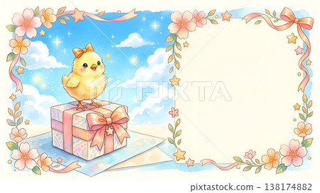 可愛的小雞留言卡背景邊框設計圖片 138174882