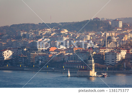 View from Bosphorus of Maidens Tower in Istanbul, Turkey View from Bosphorus of Maidens Tower in Istanbul, Turkey 138175377