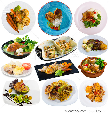 Set of dishes from fowl 138175390