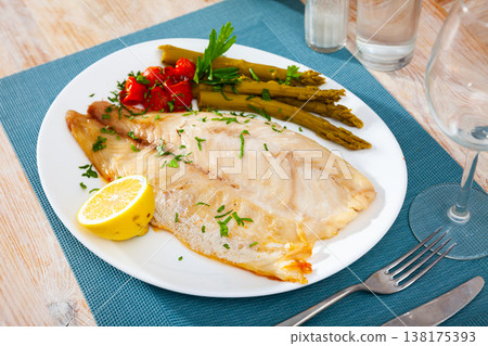 Roasted perch fish fillet with pickled vegetables Roasted perch fish fillet with pickled vegetables 138175393
