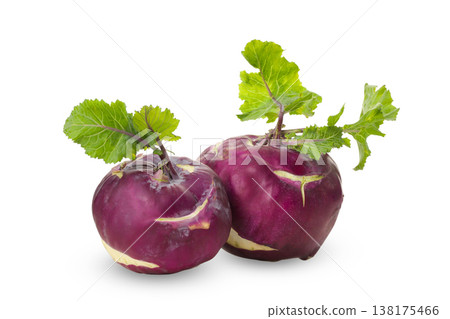 Two fresh kohlrabi with green leaves, PNG Two fresh kohlrabi with green leaves, PNG 138175466