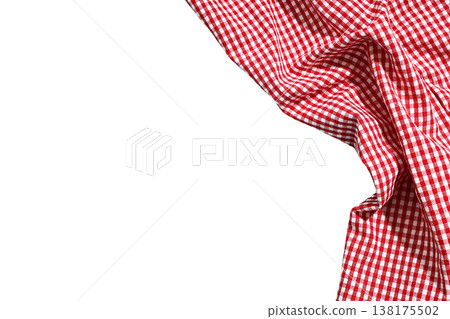 Vibrant checkered fabric pattern, isolated on white, PNG Vibrant checkered fabric pattern, isolated on white, PNG 138175502